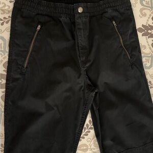 Polo Ralph Lauren Unisex Joggers Youth 14-16 Black Zipper Pockets Tapered‎ Leg